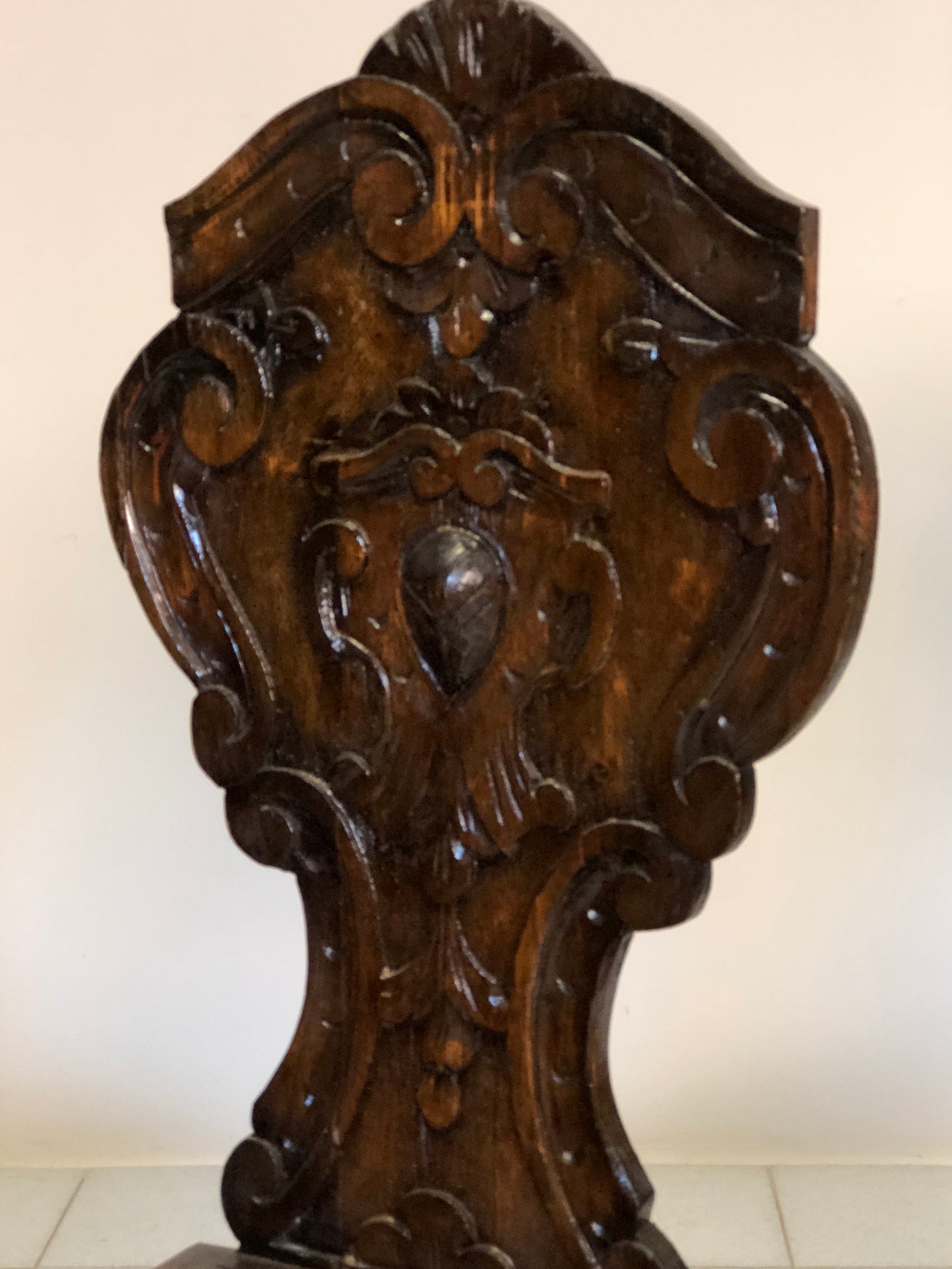 Group of three carved stools. 19th century