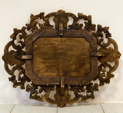 Specchiera intagliata e dorata fine XVIII secolo