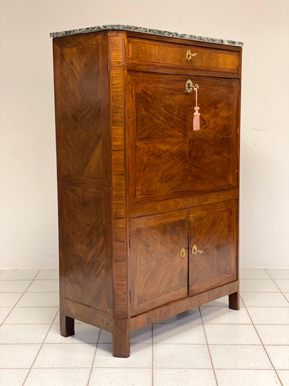 Secretaries veneered in walnut and various woods. Lombardy, late 18th century