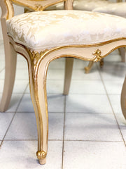 Gruppo di quattro sedie laccate dorate Luigi XV Roma XVIII secolo
