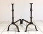 Pair of wrought iron andirons. 19th century