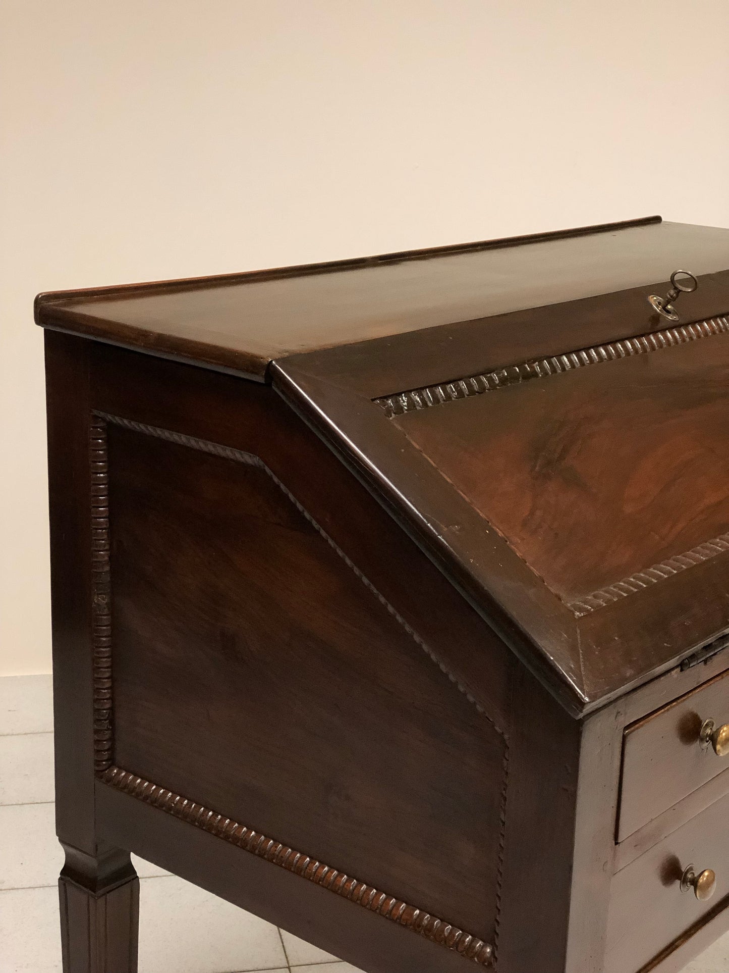 Louis XVI walnut drop-leaf desk.