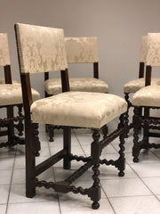 Gruppo di sei sedie a rocchetto . XVIII secolo