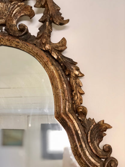 Specchiera in legno intagliato argento mecca . XIX secolo