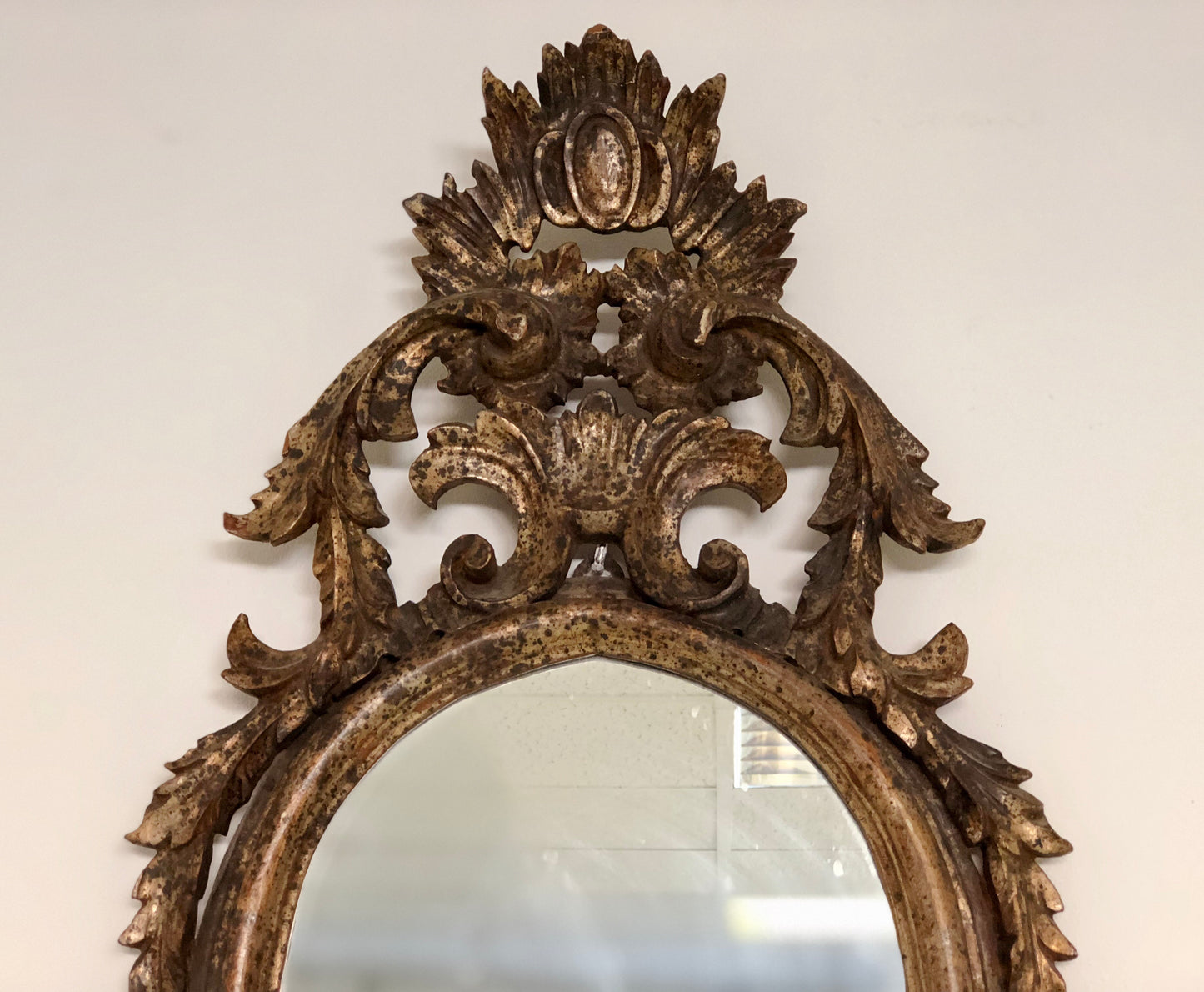 Specchiera in legno intagliato argento mecca . XIX secolo