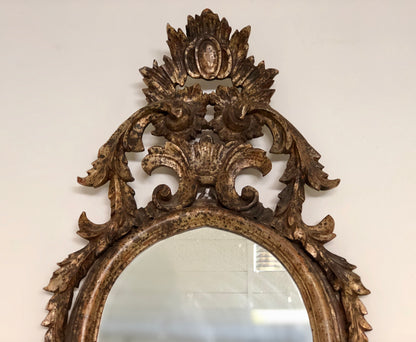 Specchiera in legno intagliato argento mecca . XIX secolo
