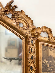 Specchiera in legno intagliato dorato fine XIX secolo