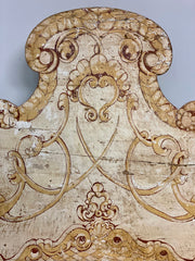 Panca laccata e dipinta .Marche XVII secolo