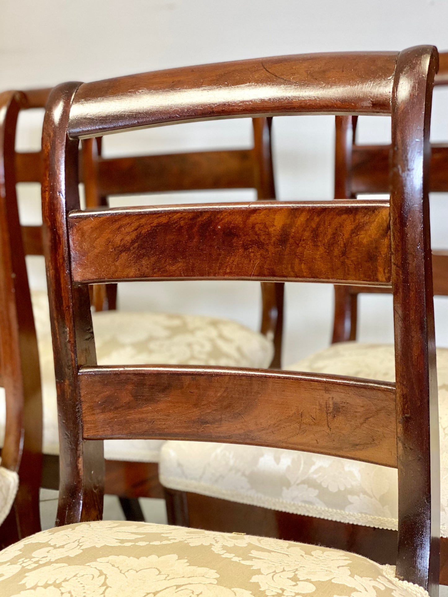 Group of ten Charles X walnut chairs, first half of the 19th century