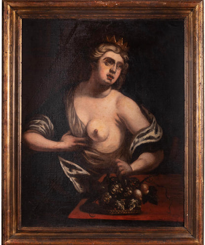 Cleopatra, oil on canvas, dimensions 97 x 77 (canvas only) Author: circle of Francesco del Cairo (Milan 1607-1665)