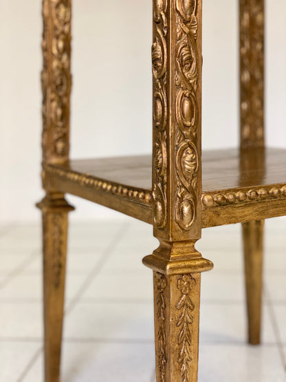 Carved and gilded wooden vase stand. Mid 19th century