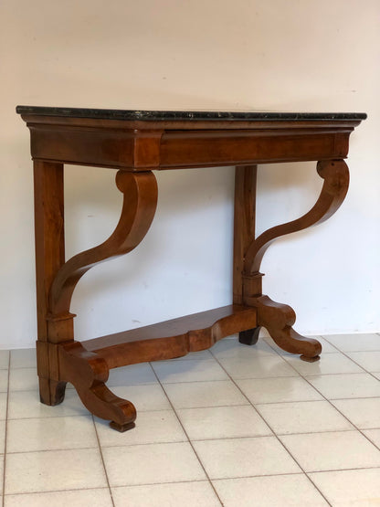 Empire console with braces. 19th century. Restored