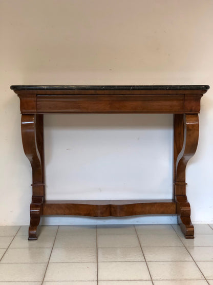 Empire console with braces. 19th century. Restored