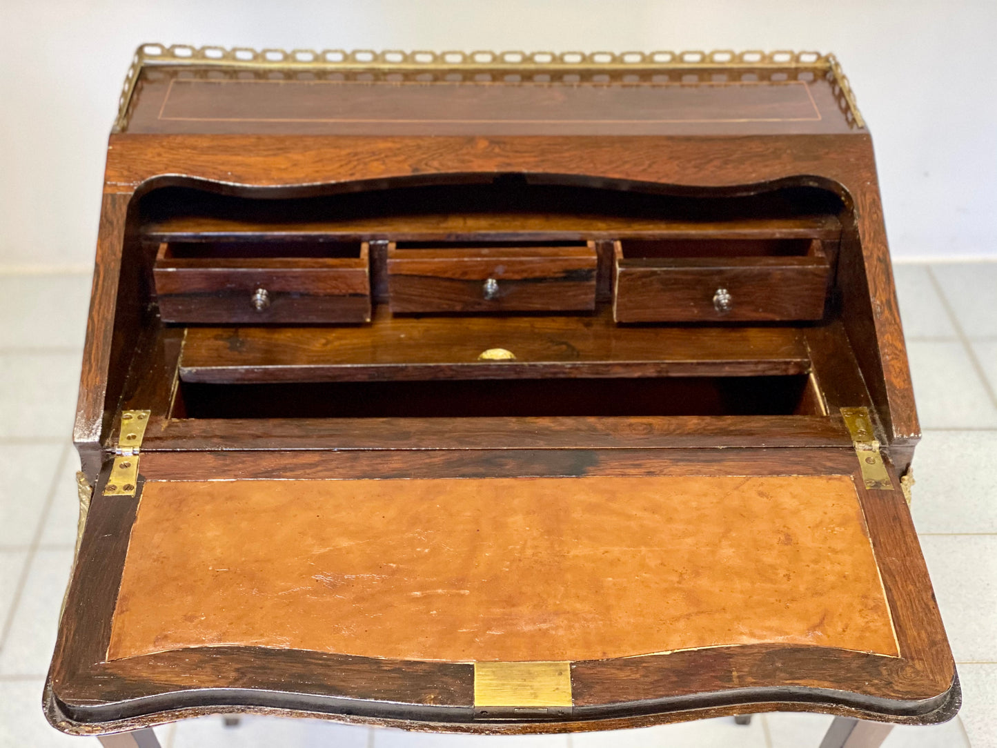 Napoleon III inlaid curved bureau