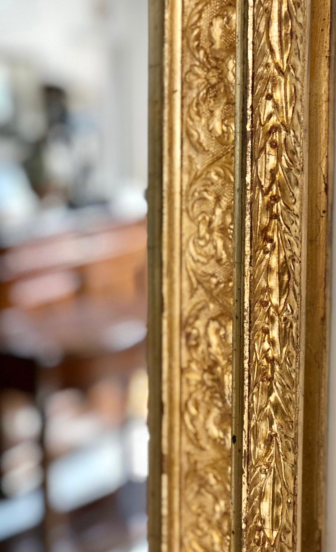 Gilded Barbizon mirror. 19th century