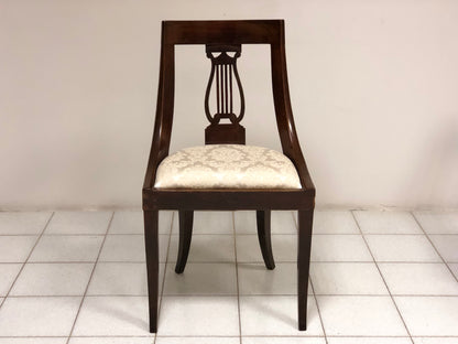 Four walnut gondola chairs