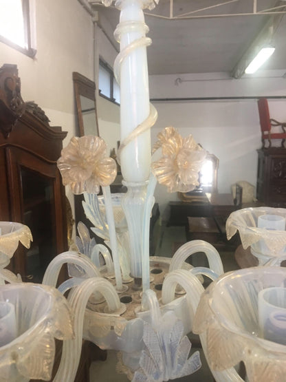 Lampadario di Murano vetro cinque luci . Primi 900