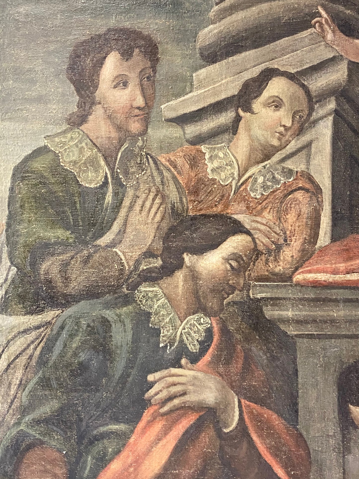 Pala d' altare Madonna con bambino e Santi XVII secolo cerchia di Tanzio da Varallo
