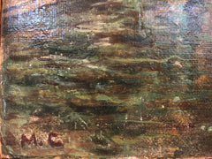 Dipinto olio su tela canale di Venezia . XIX secolo