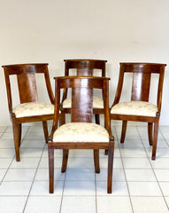 Quattro sedie a gondola lombarde in ciliegio .XIX secolo ( restaurate )