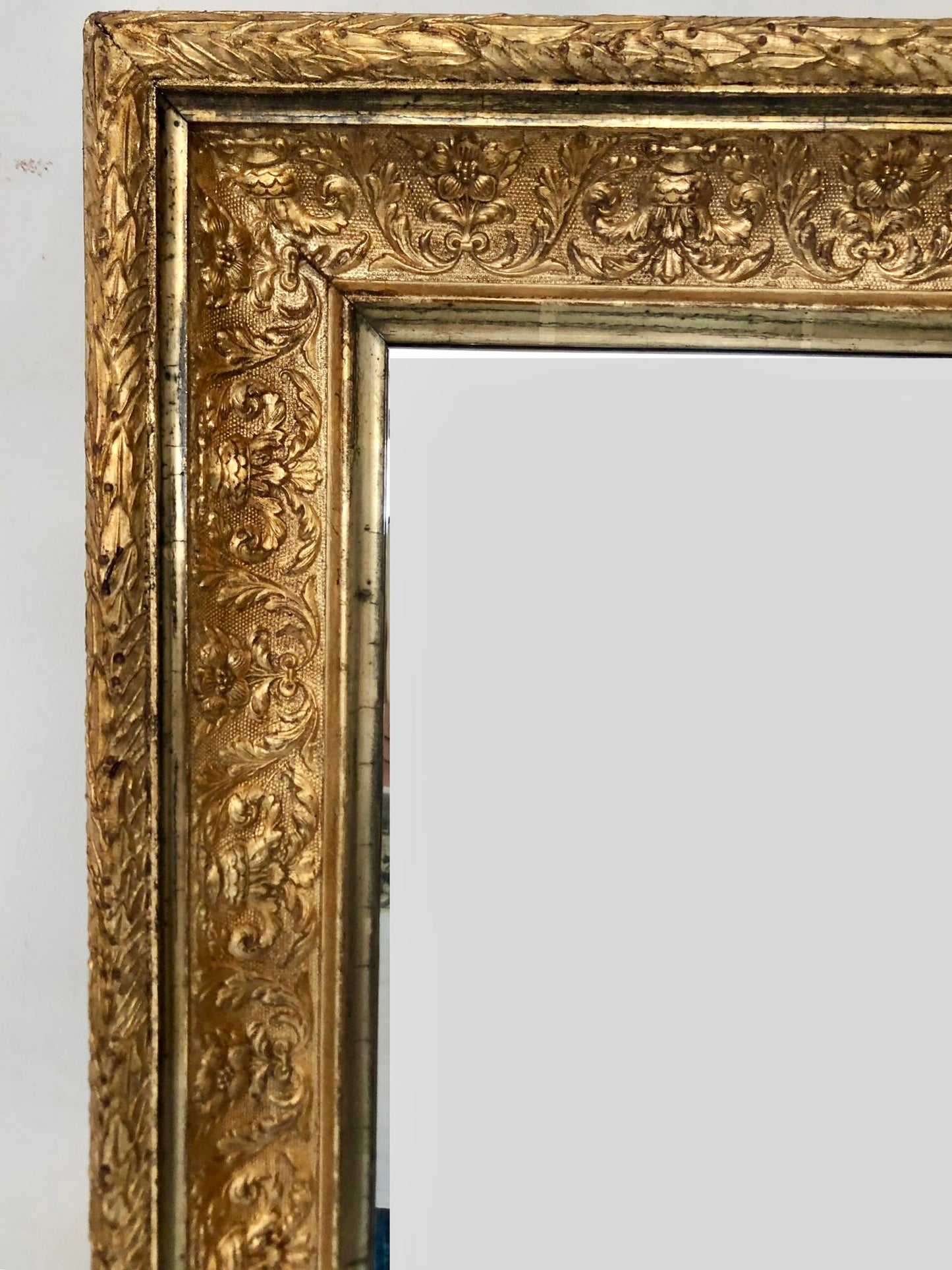 Gilded Barbizon mirror. 19th century