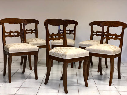 Gruppo di sei sedie Carlo X lombarde