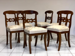Gruppo di sei sedie Carlo X lombarde