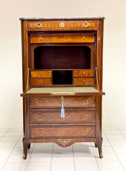 Secretaire Napoleone III finemente intarsiato XIX secolo