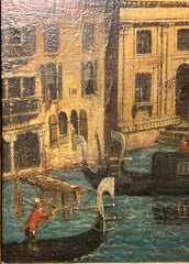 Olio su tela. Venezia canal grande . Francesco Tironi . Cerchia . XVIII secolo