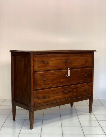 Early 19th century walnut directoire chest of drawers