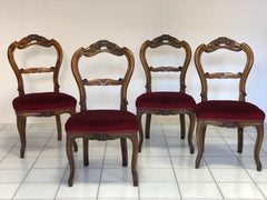 Gruppo di quattro sedie Luigi Filippo noce