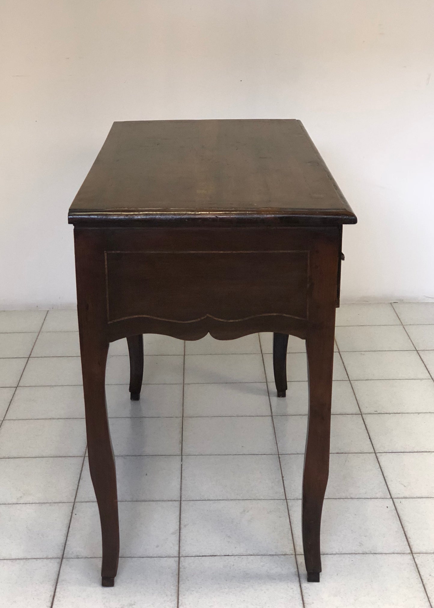 Walnut console writing table