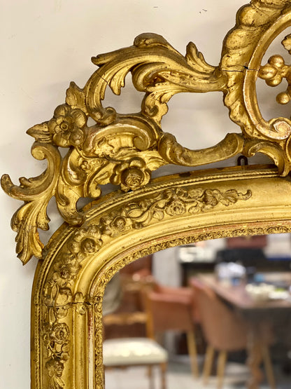 Charles X mirror, gilded carved wood, 19th century.