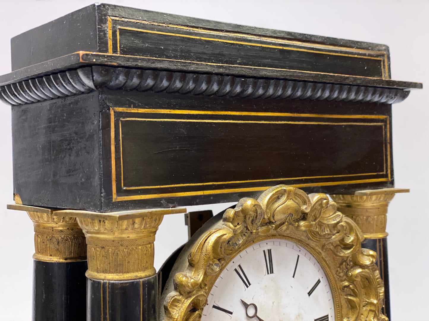 Portico Pendulum Clock Empire Period. 19th century