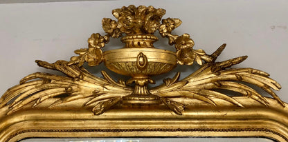 Gilded carved wooden mirror. 19th century