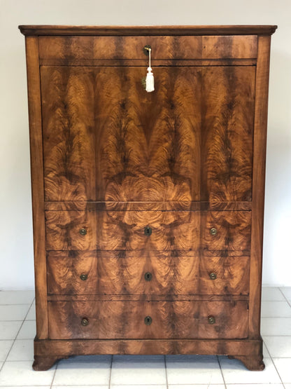 Carlo X secretaires in walnut and walnut root