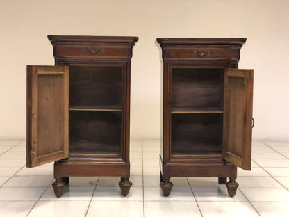 Pair of Carlo X Lombardi walnut bedside tables