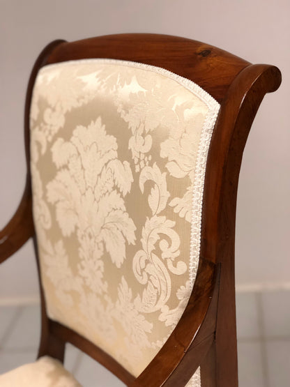 Pair of Empire Walnut Armchairs