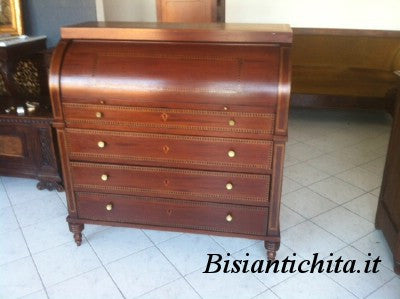 Ribalta a rullo tutta lastronata in mogano