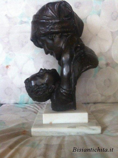 Bronze sculpture with white Carrara marble